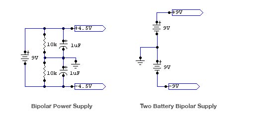 Bipolar and two-battery bipolar power supply